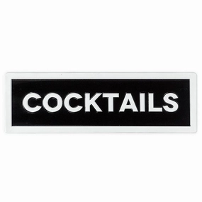 COCKTAILS Wall Sign - Black & White wall pendant decor