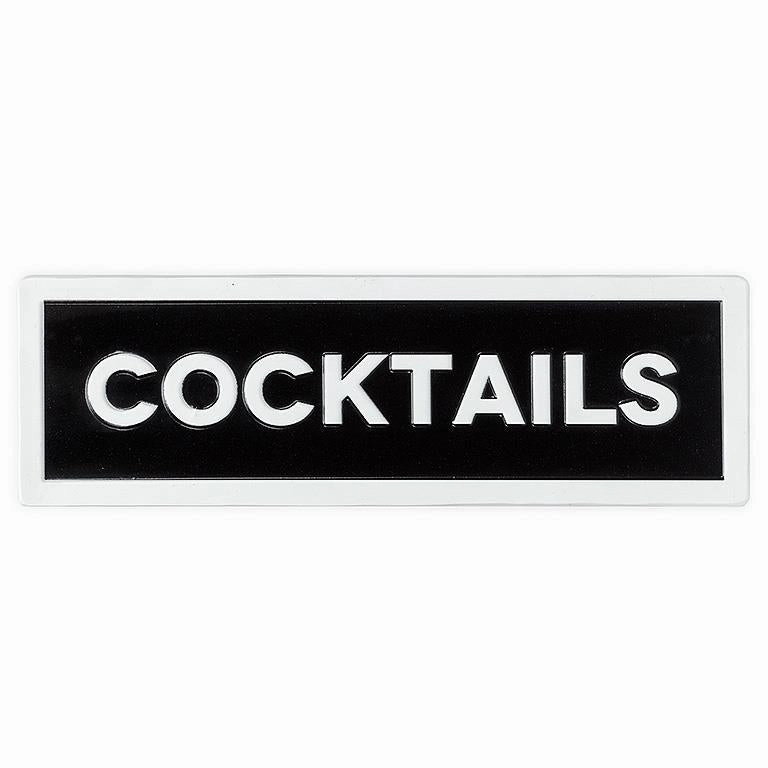 COCKTAILS Wall Sign - Black & White wall pendant decor