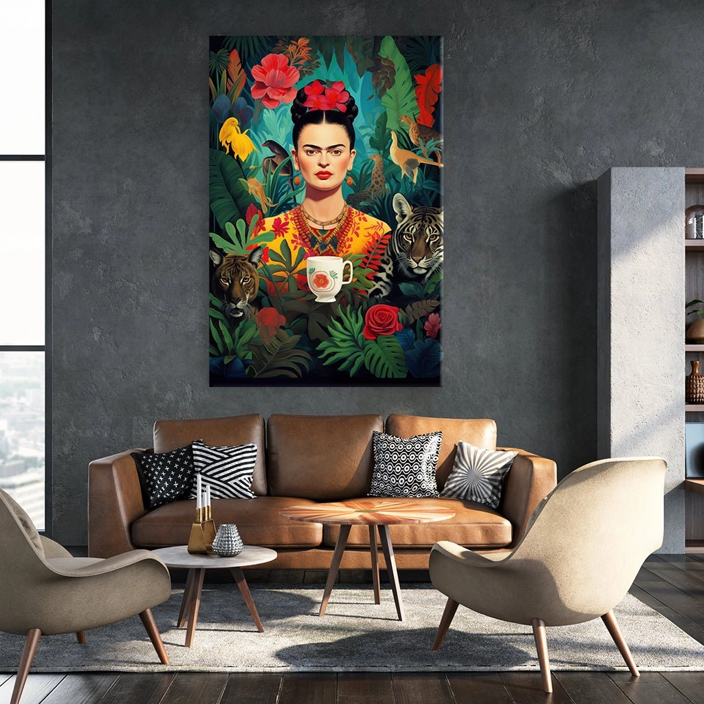 Coffee time with Frida Kahlo and Henri Rousseau by Frank Daske
