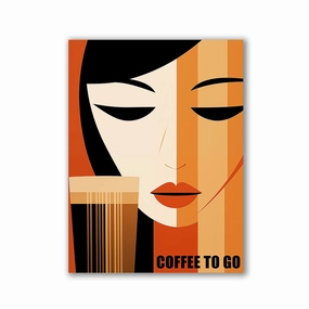 Coffee to go by Frank Daske framed mural artwork