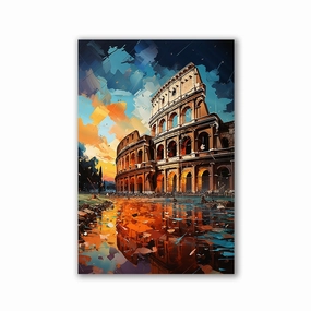 Colloseum in Rome Pop Art by Catill framed mural artwork
