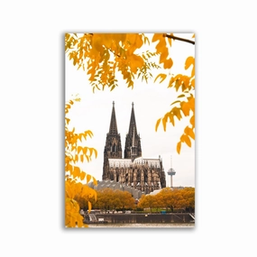 Cologne Cathedral in Autumn framed mural artwork