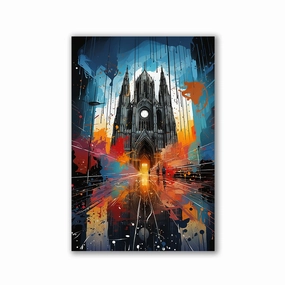 Cologne Cathedral Pop Art by Catill framed mural artwork