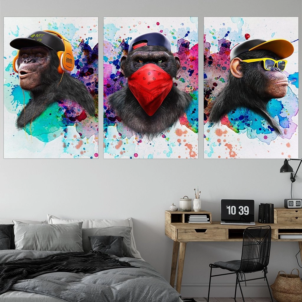 Color Affengeil Triptych by Juliano de Araujo 