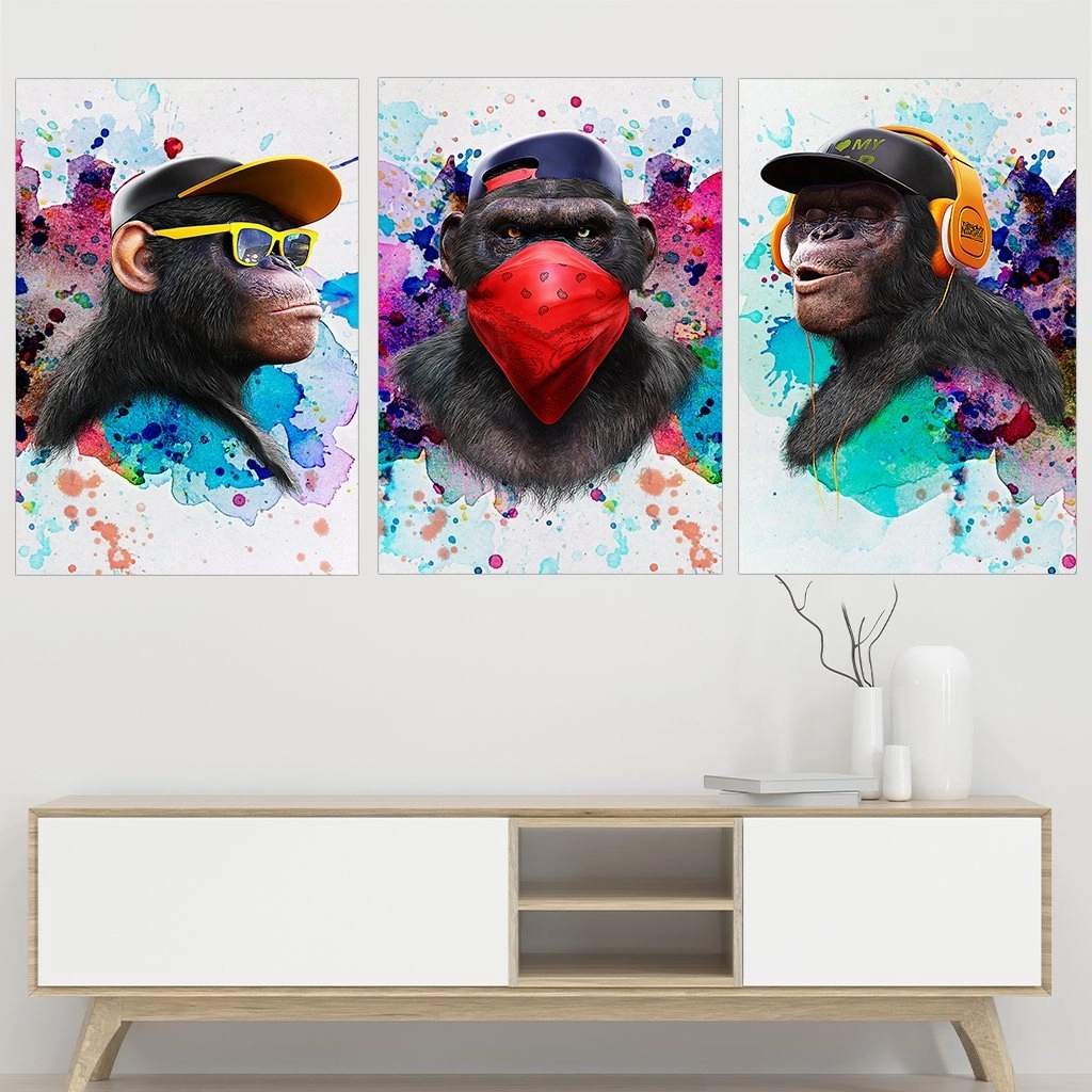 Color Affengeil Triptych by Juliano de Araujo 
