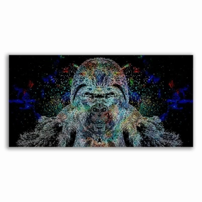 Color gorilla framed mural artwork