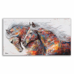 Color Horses framed mural artwork