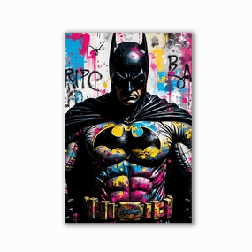 Colored Batman by Adrian Vieriu framed mural artwork