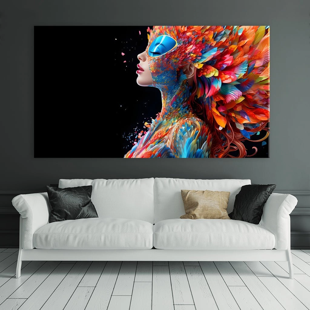 Colorful Bird Woman by Rosa Piazza 