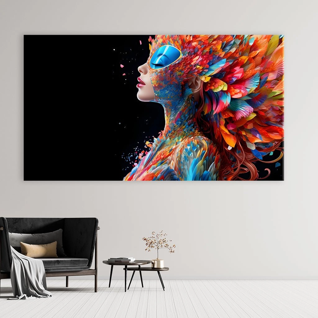 Colorful Bird Woman by Rosa Piazza 