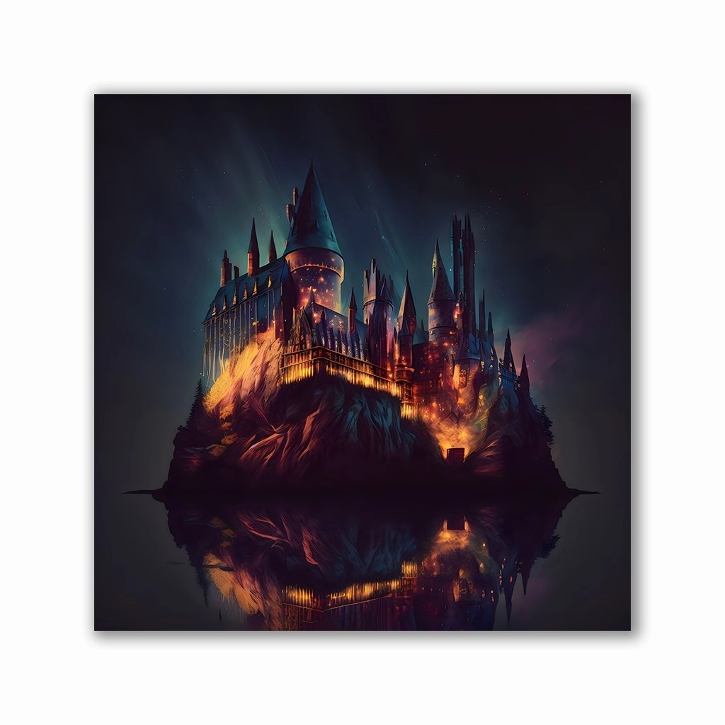 Colorful Castle of Magic framed mural artwork