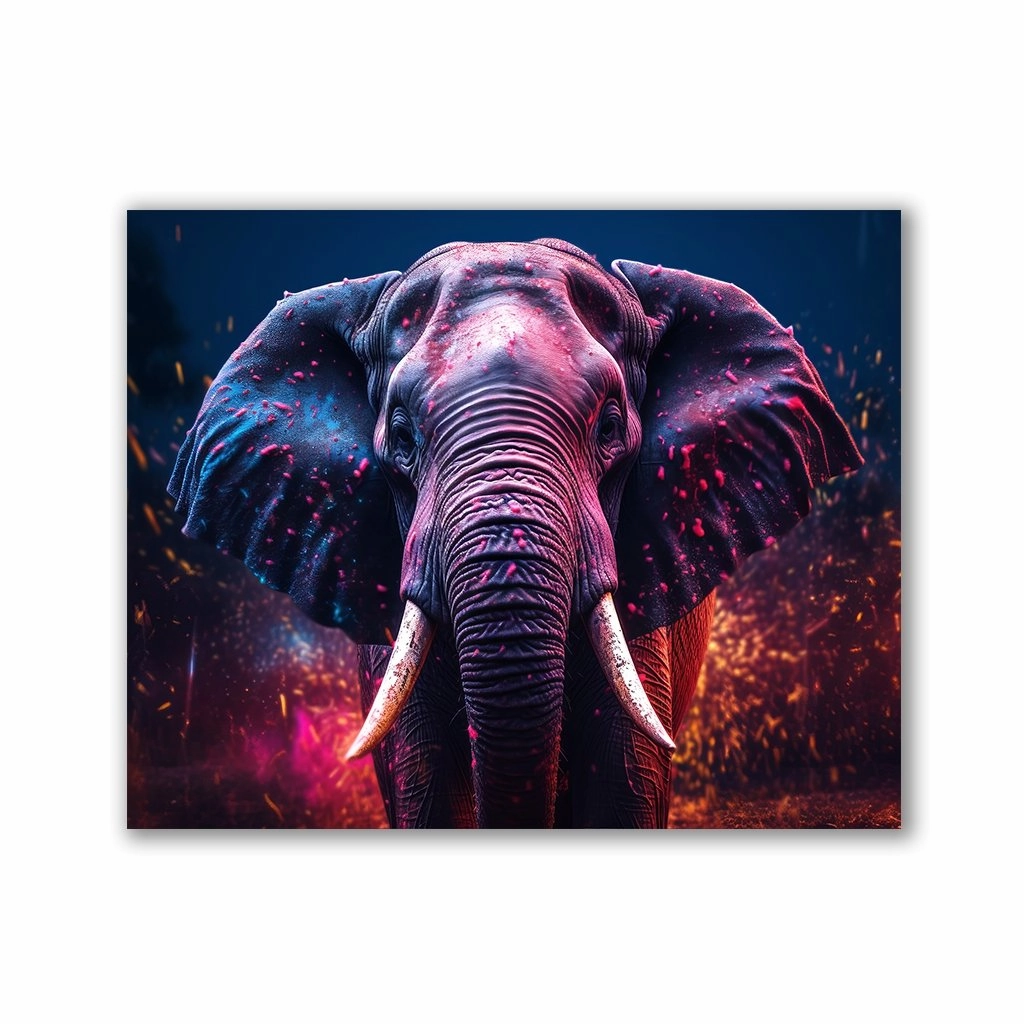 Colorful Elephant by Zenzdesign framed mural artwork