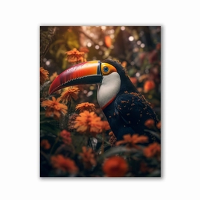 Colorful Toucan by Zenzdesign framed mural artwork