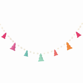 Colorful Tree Felt Garland minimalist art object  