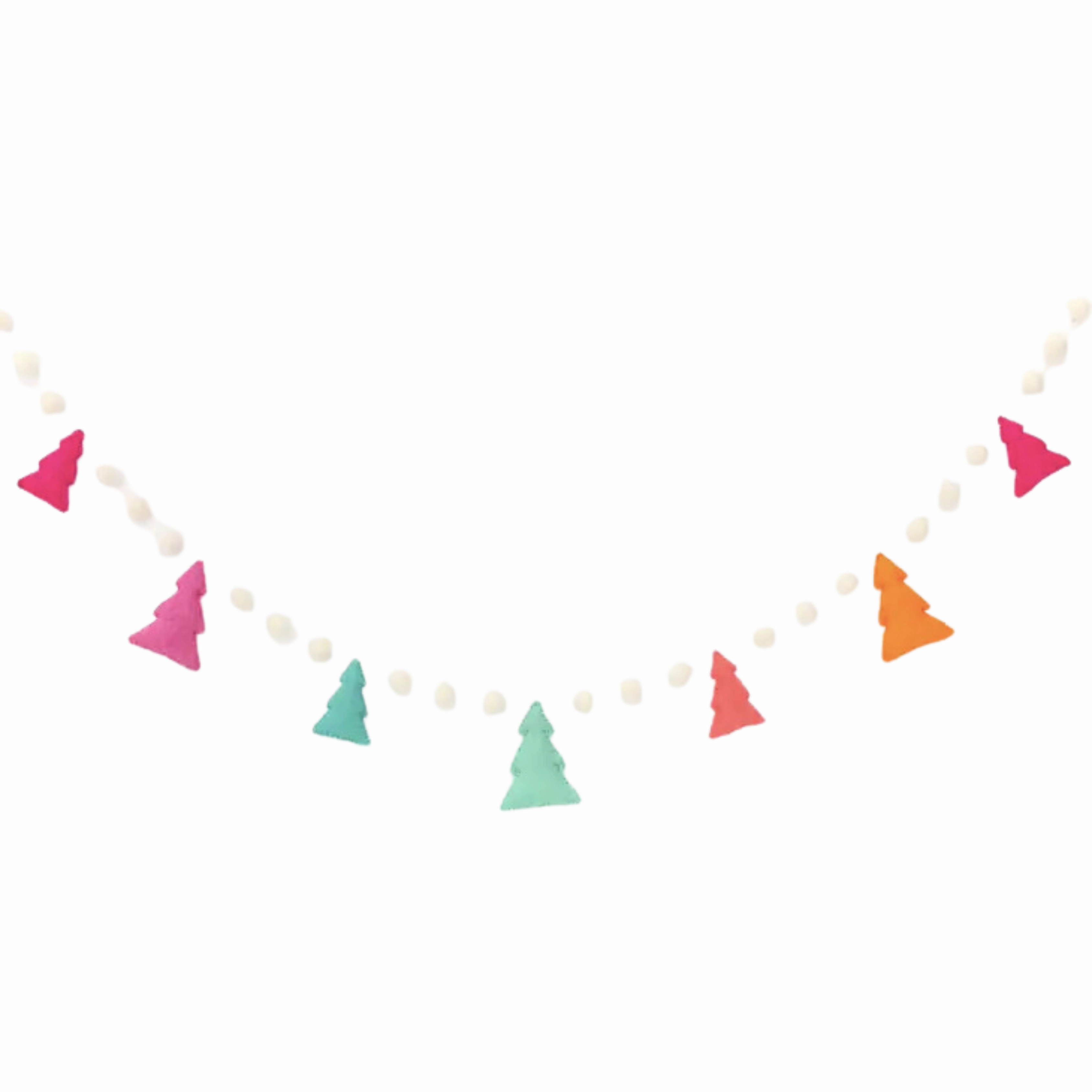 Colorful Tree Felt Garland minimalist art object  