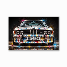 Colorful Vintage Car by Adrian Vieriu framed mural artwork