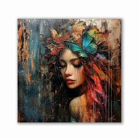 Colorful Woman by Catil framed mural artwork