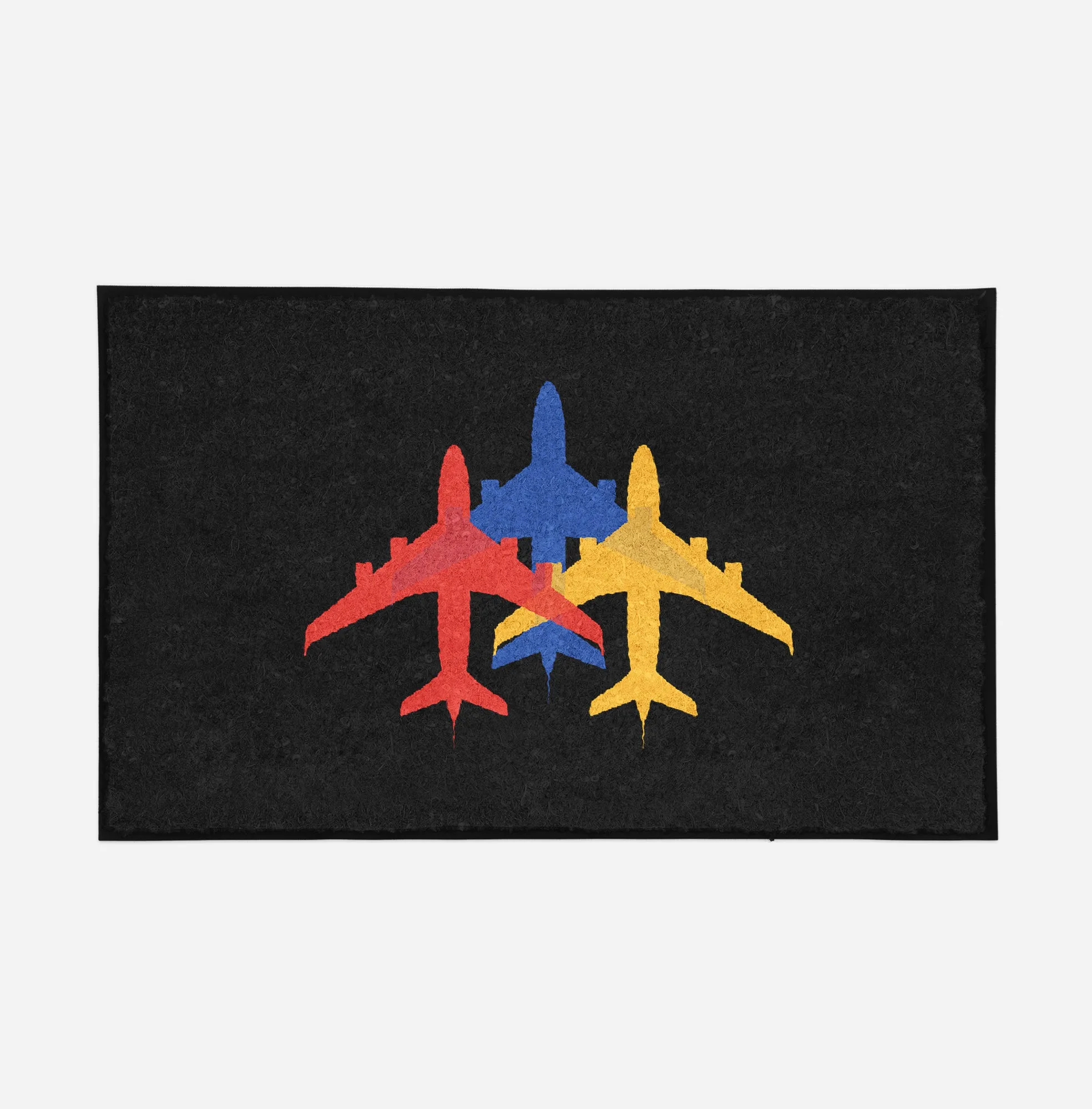 Colourful 3 Airplanes Designed Door Mats