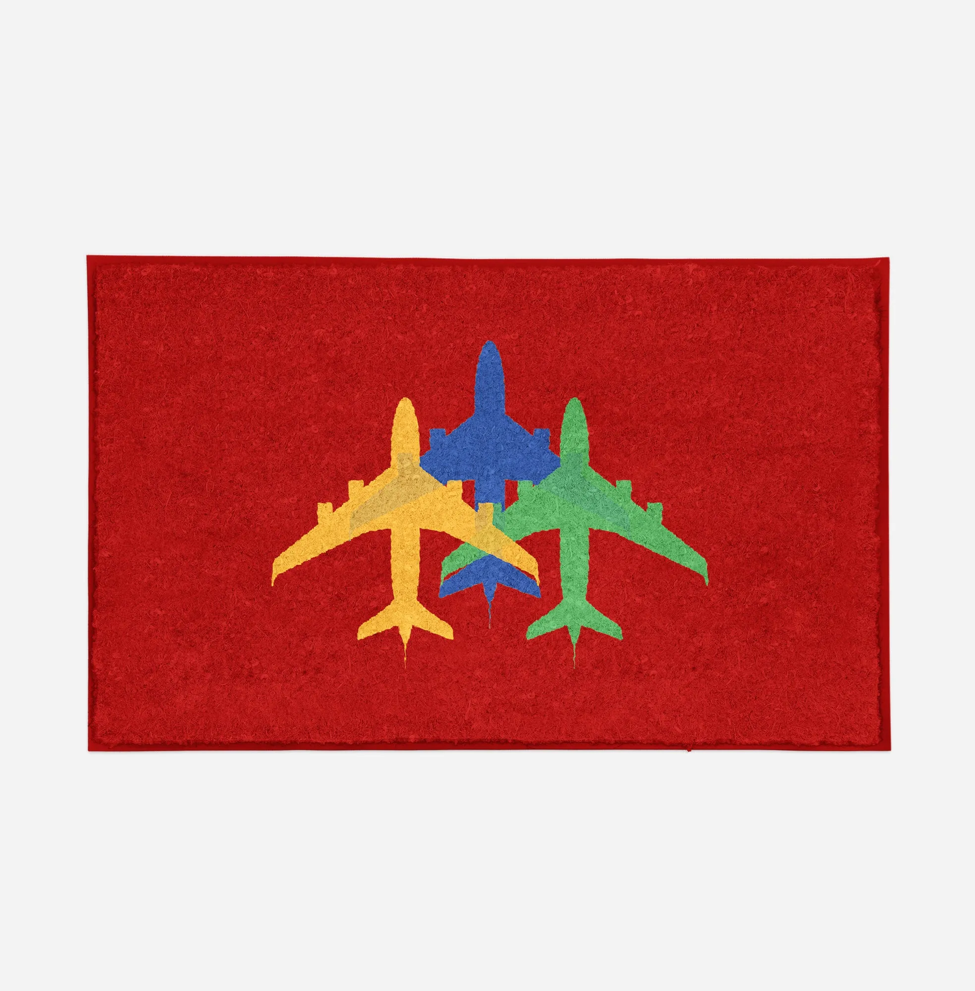 Colourful 3 Airplanes Designed Door Mats