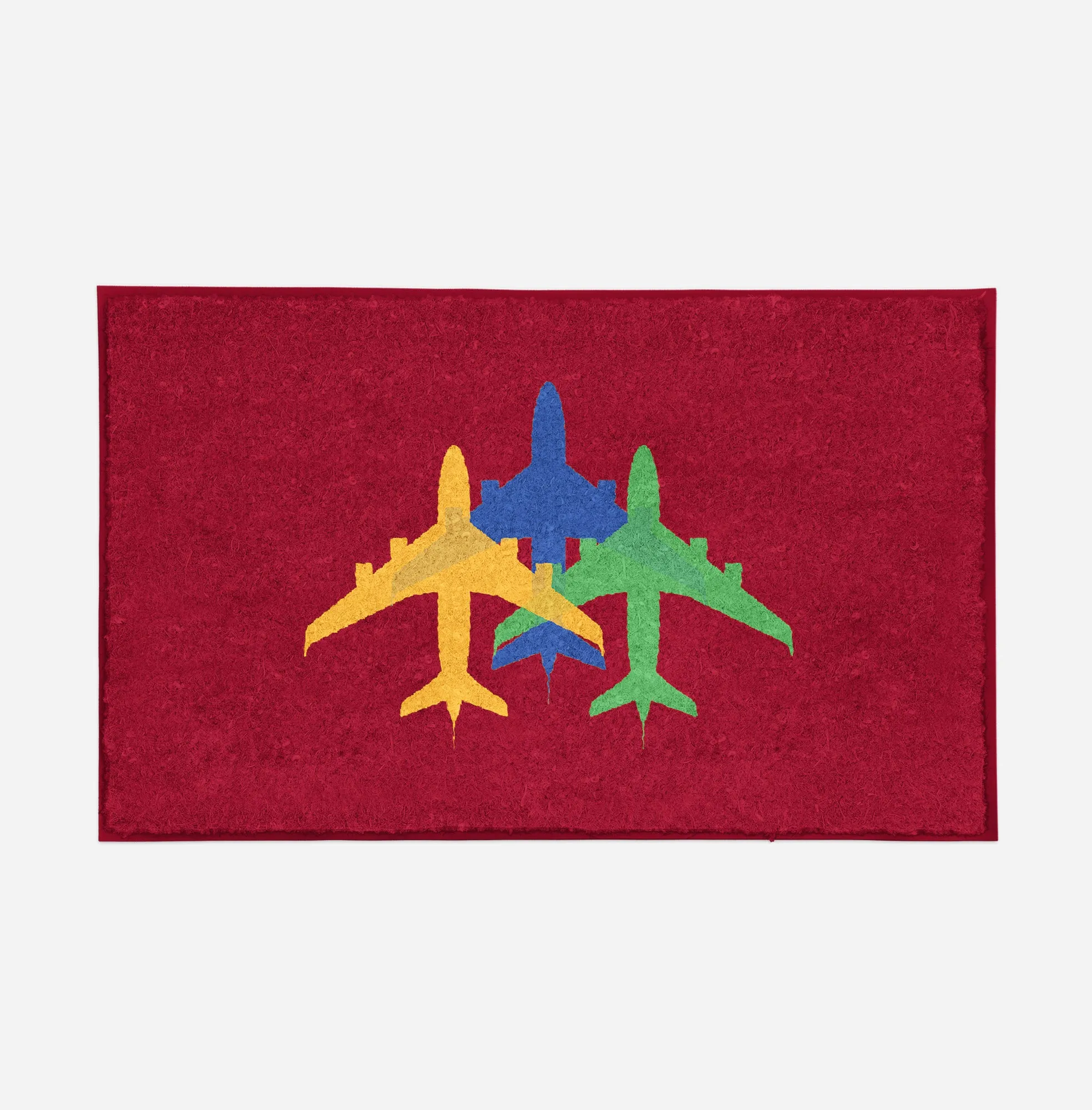 Colourful 3 Airplanes Designed Door Mats