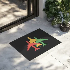 Colourful 3 Airplanes Designed Door Mats door entrance rug