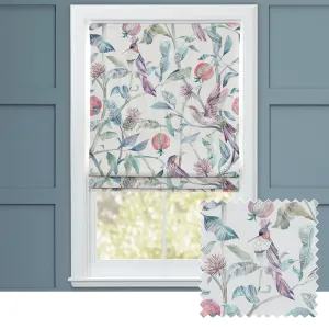 Colyford Printed Cotton Made to Measure Roman Blinds Loganberry chic floor carpet  