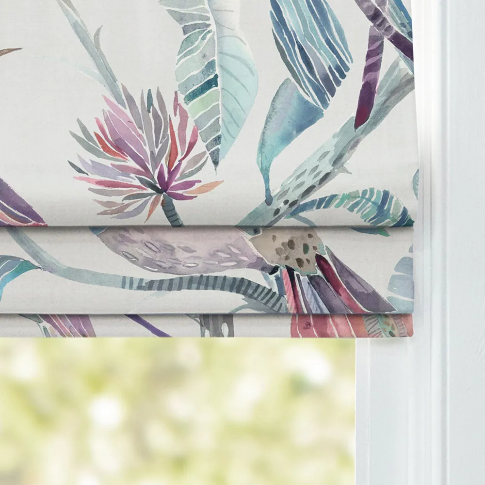 Colyford Printed Cotton Made to Measure Roman Blinds Loganberry
