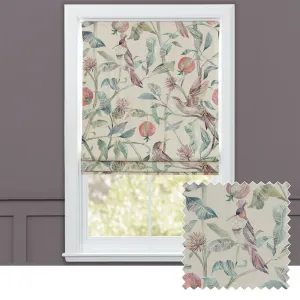 Colyford Printed Cotton Made to Measure Roman Blinds Loganberry/Natural chic floor carpet  