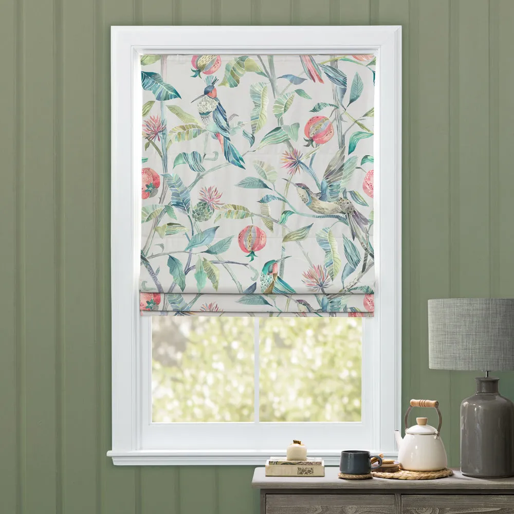 Colyford Printed Cotton Made to Measure Roman Blinds Silver