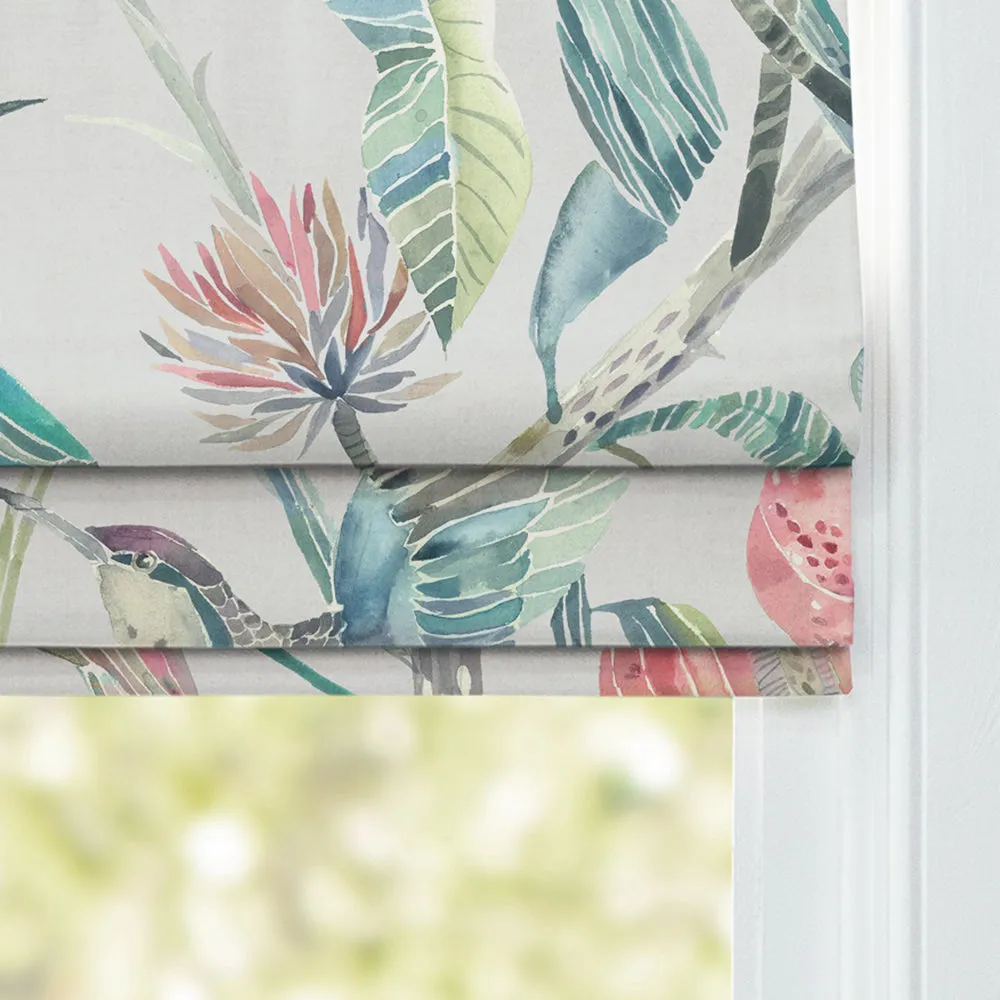 Colyford Printed Cotton Made to Measure Roman Blinds Silver