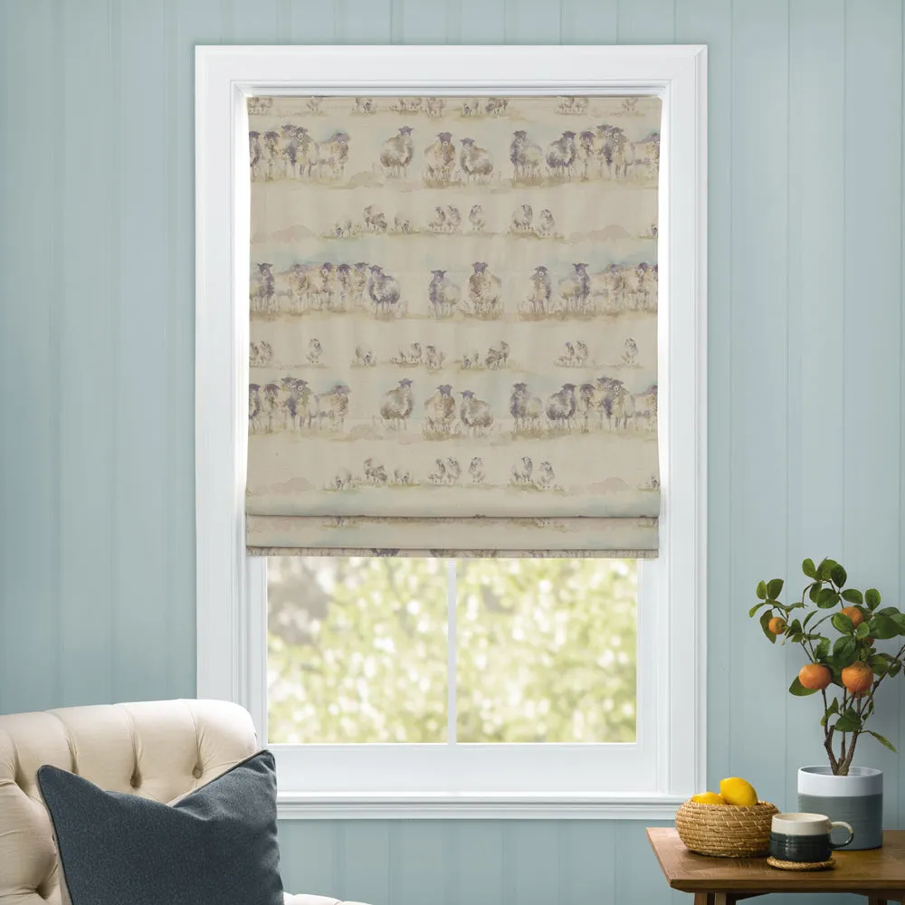 Come By Printed Linen Made to Measure Roman Blinds Natural