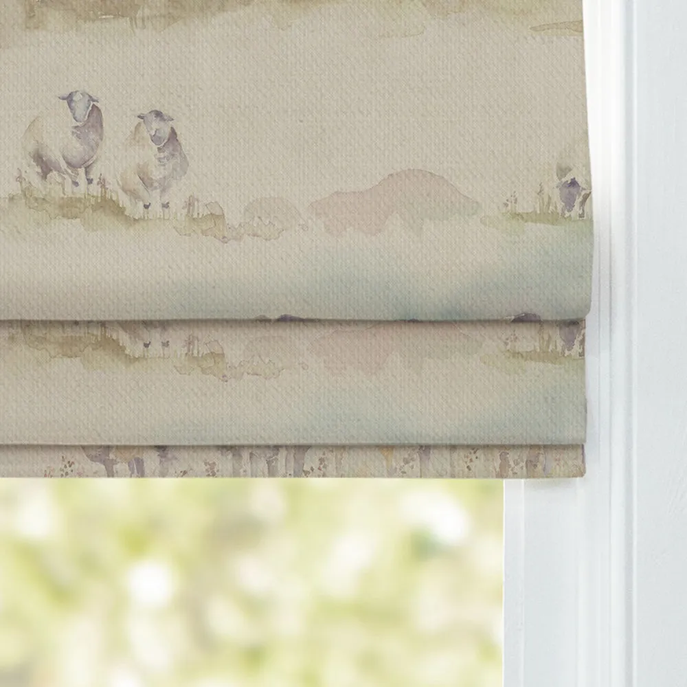 Come By Printed Linen Made to Measure Roman Blinds Natural