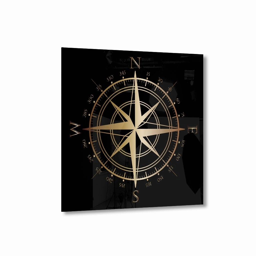 Compass Gold on Acrylic framed mural artwork