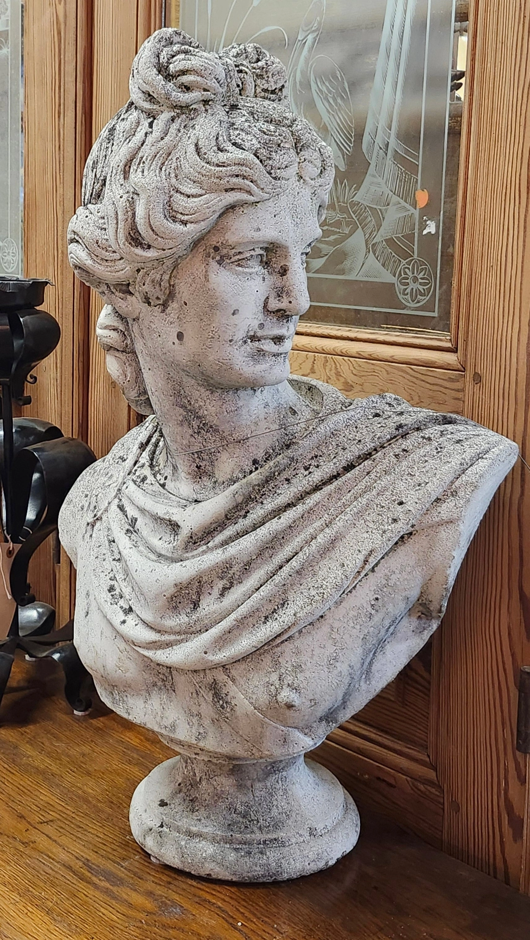 CONCRETE BUST OF  MAN artistic wall mural