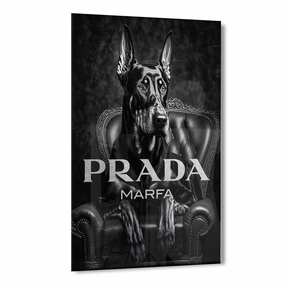 Confident Prada by Adrian Vieriu Silver on Acrylic framed mural artwork