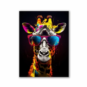 Cool giraffe by Zenzdesign framed mural artwork