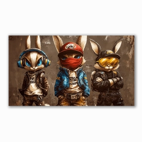 Cool Rabbits by Catill framed mural artwork