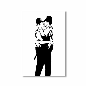 Cops by Banksy framed mural artwork