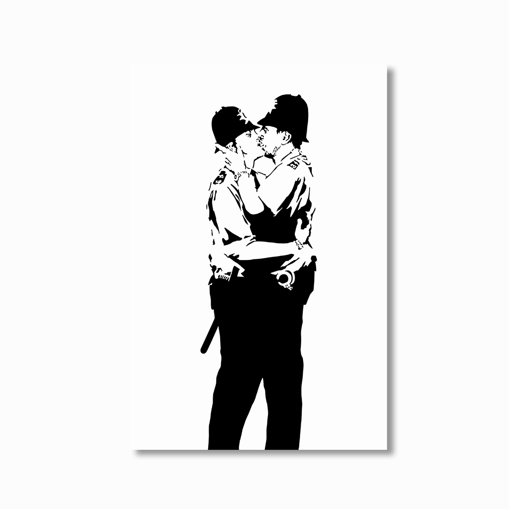 Cops by Banksy framed mural artwork