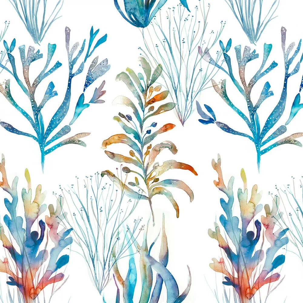 Coral Reef Printed Cotton Made to Measure Roman Blinds Cobalt