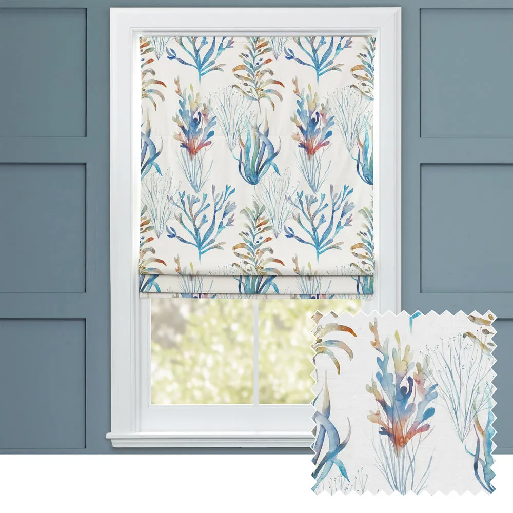 Coral Reef Printed Cotton Made to Measure Roman Blinds Cobalt modern fashion rug  
