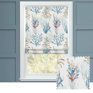 Coral Reef Printed Cotton Made to Measure Roman Blinds Cobalt modern fashion rug  