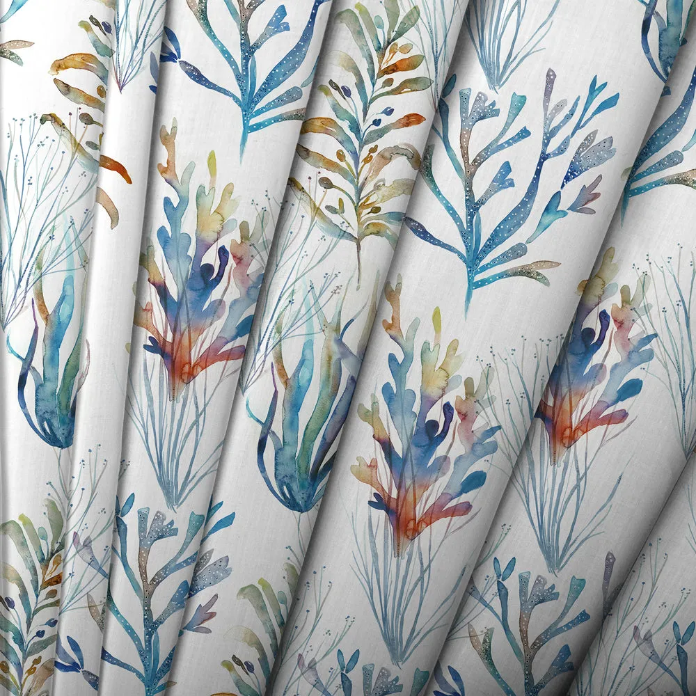 Coral Reef Printed Cotton Made to Measure Roman Blinds Cobalt