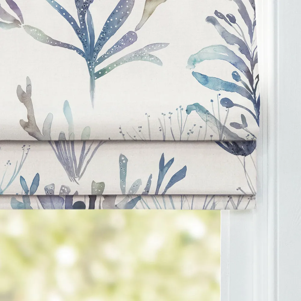 Coral Reef Printed Cotton Made to Measure Roman Blinds Slate