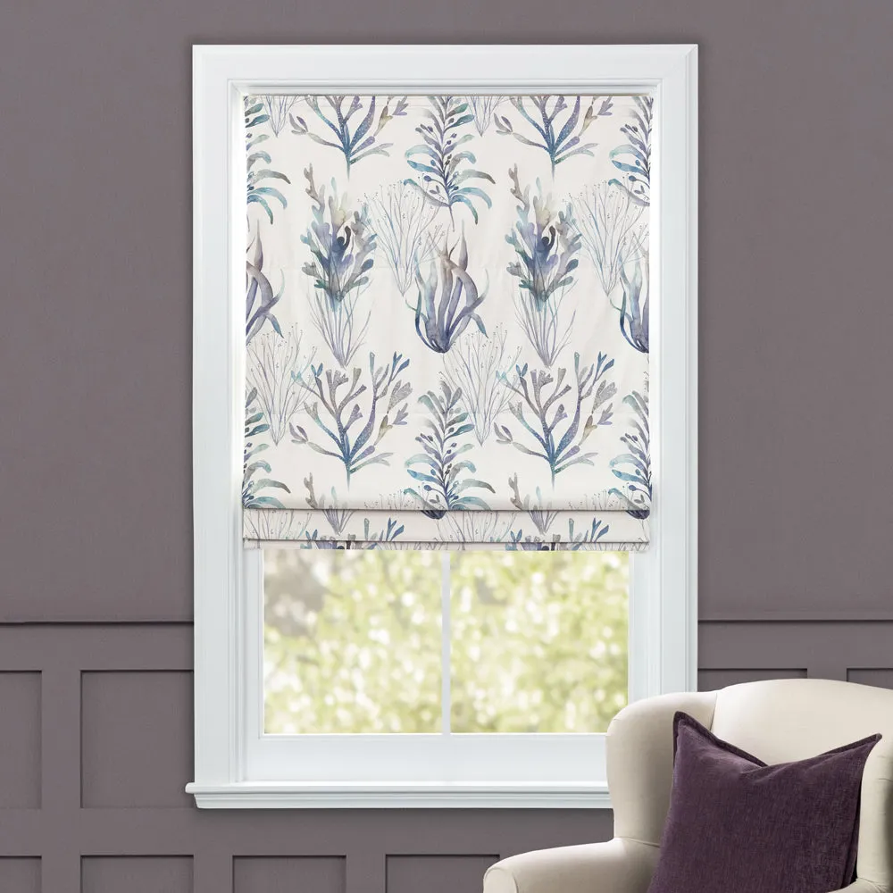 Coral Reef Printed Cotton Made to Measure Roman Blinds Slate