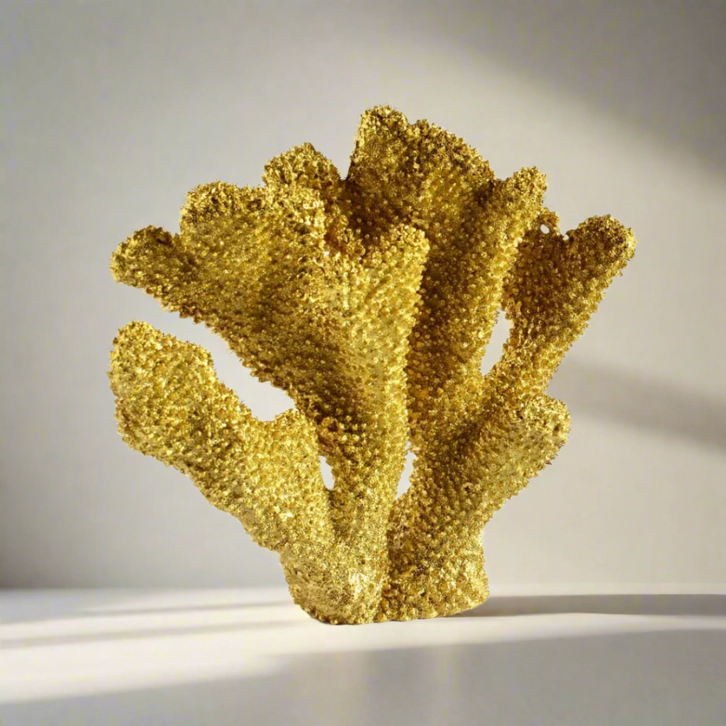 Coral Ear Gold Earrings