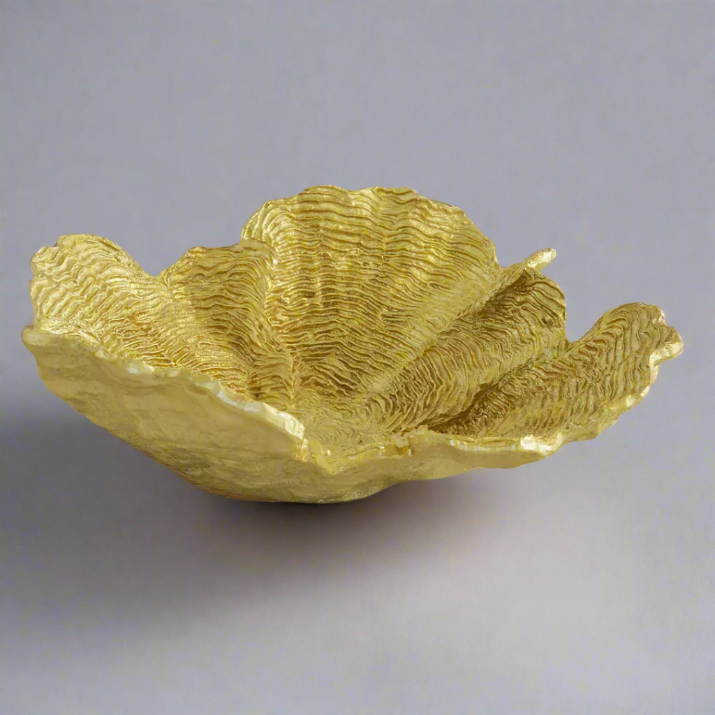 Coral Flower plate gold decorative home ornament