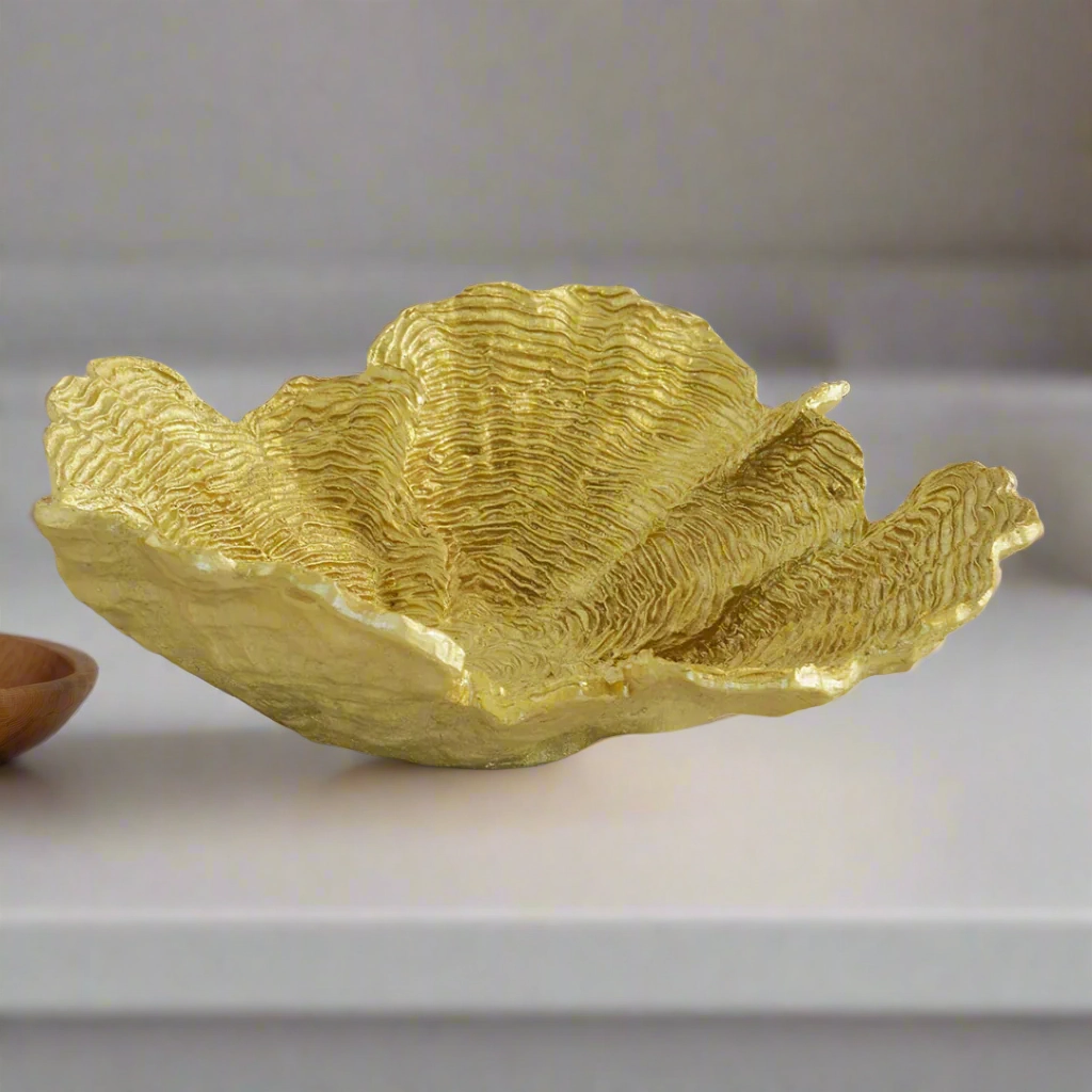 Coral Flower plate gold