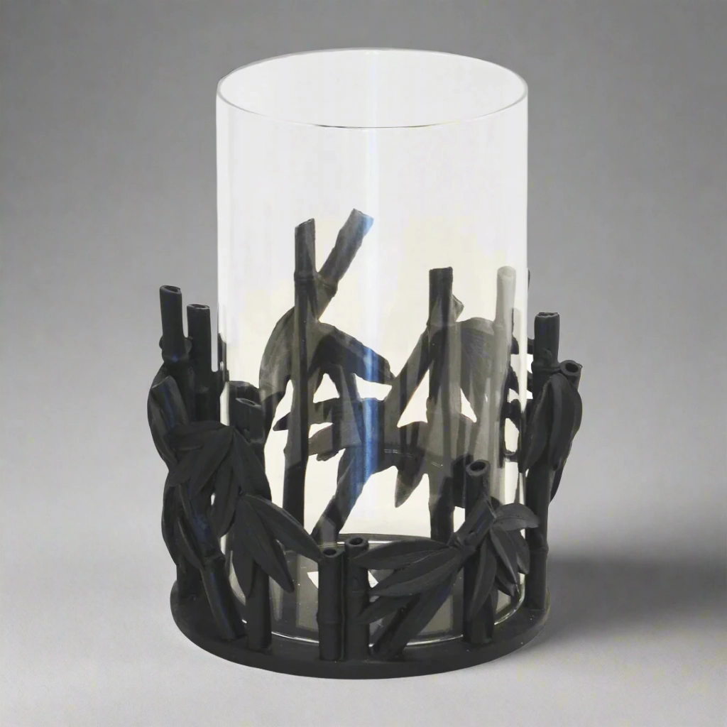 Coral hurricane bamboo black small decorative home ornament