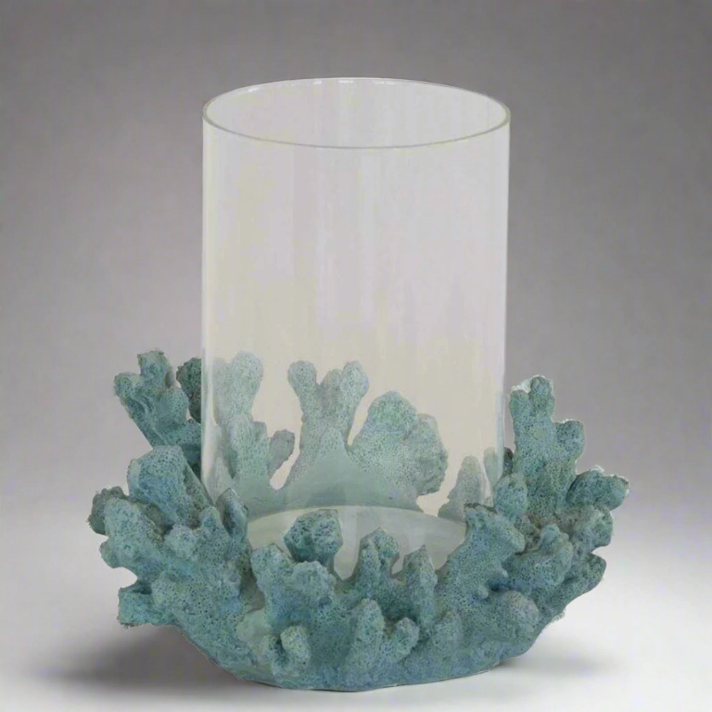 Coral hurricane classic blue decorative home ornament